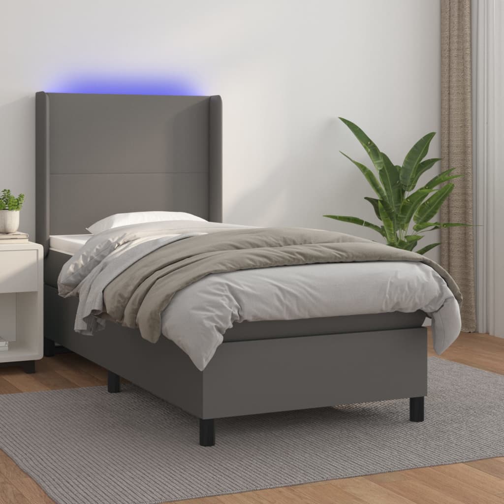Boxspring Met Matras En Led Kunstleer