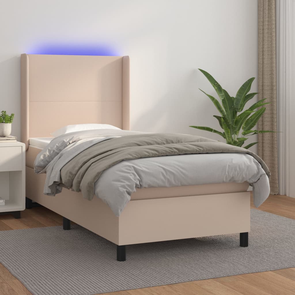 Boxspring Met Matras En Led Kunstleer