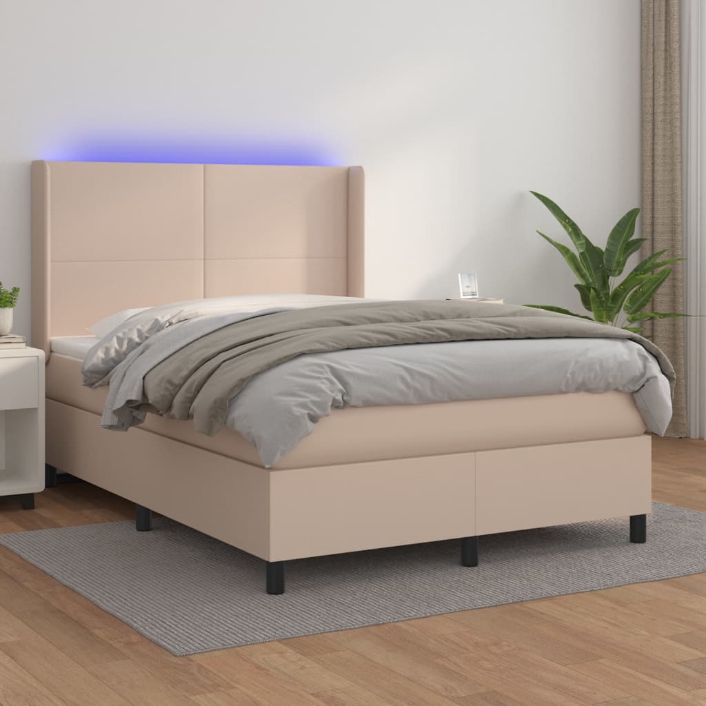 Boxspring Met Matras En Led Kunstleer