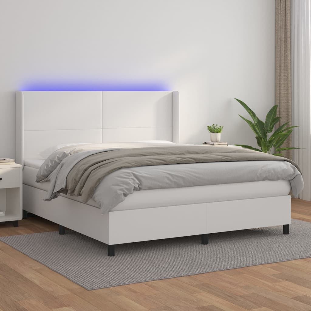 Boxspring Met Matras En Led Kunstleer
