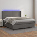 Boxspring Met Matras En Led Kunstleer