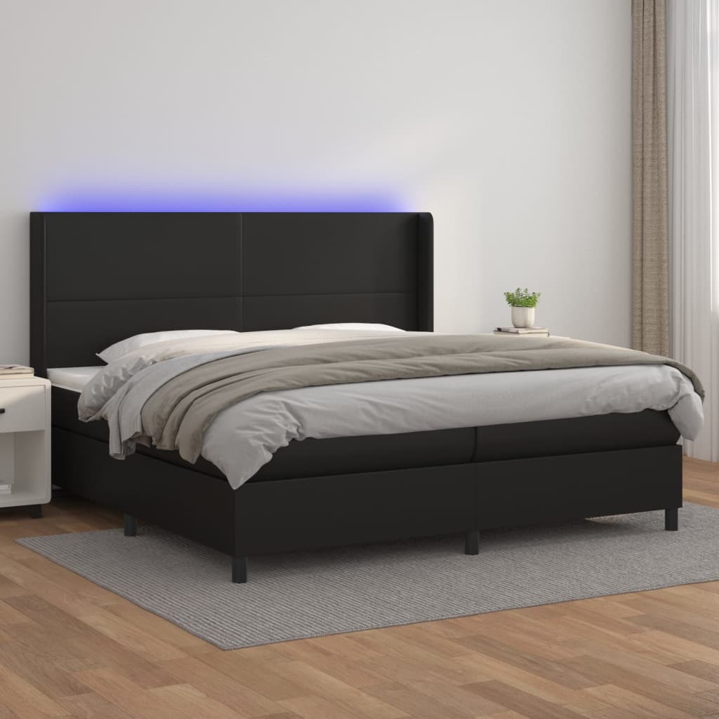 Boxspring Met Matras En Led Kunstleer