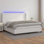 Boxspring Met Matras En Led Kunstleer