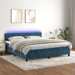 Boxspring Met Matras En Led Fluweel
