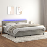 Boxspring Met Matras En Led Fluweel
