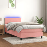 Boxspring Met Matras En Led Fluweel