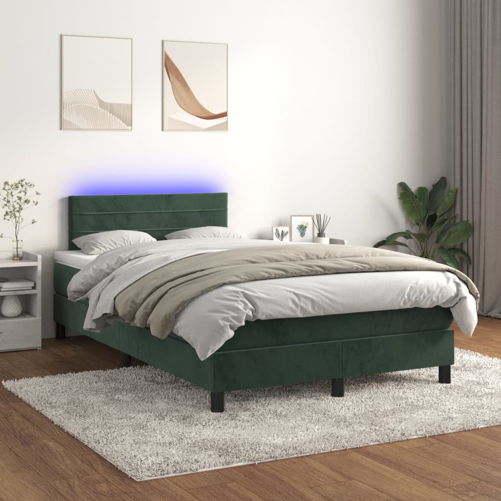 Boxspring Met Matras En Led Fluweel
