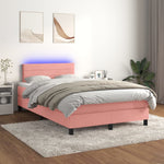 Boxspring Met Matras En Led Fluweel