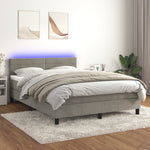 Boxspring Met Matras En Led Fluweel