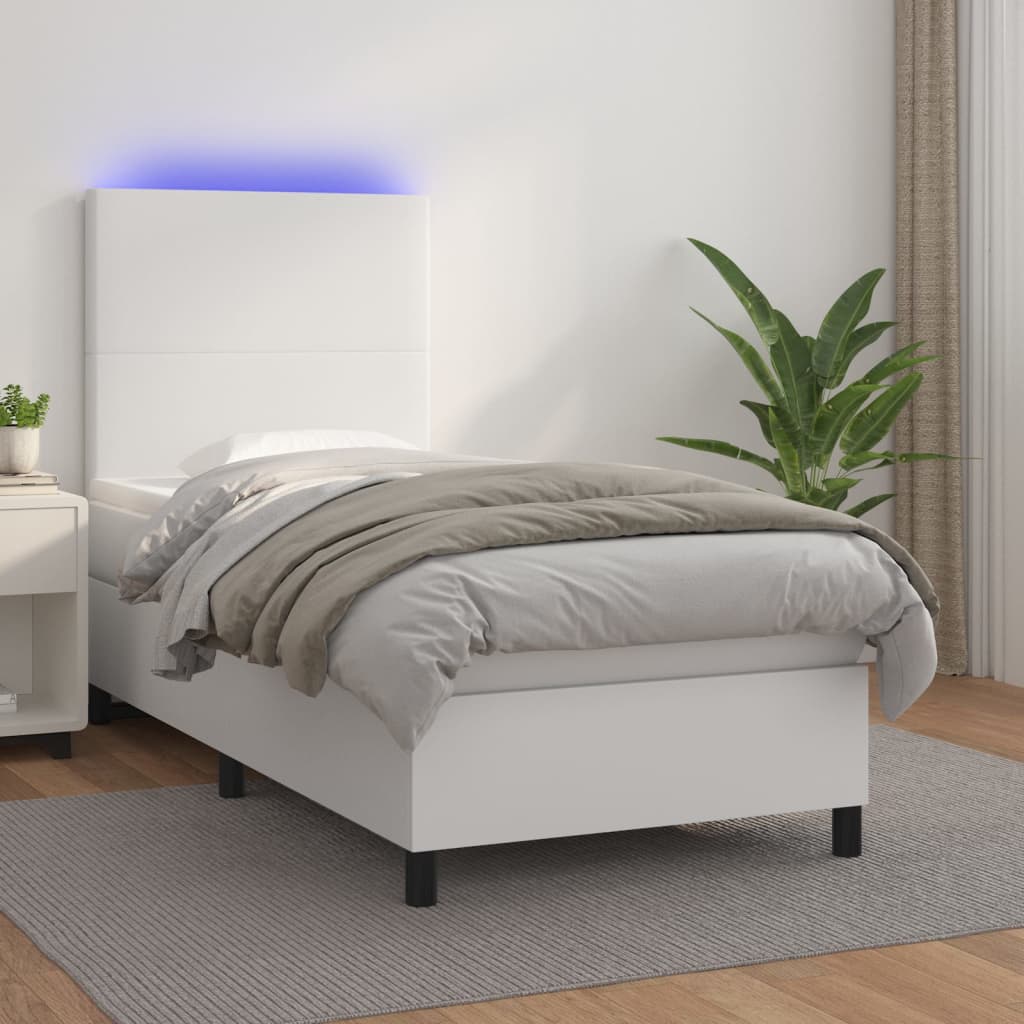 Boxspring Met Matras En Led Kunstleer