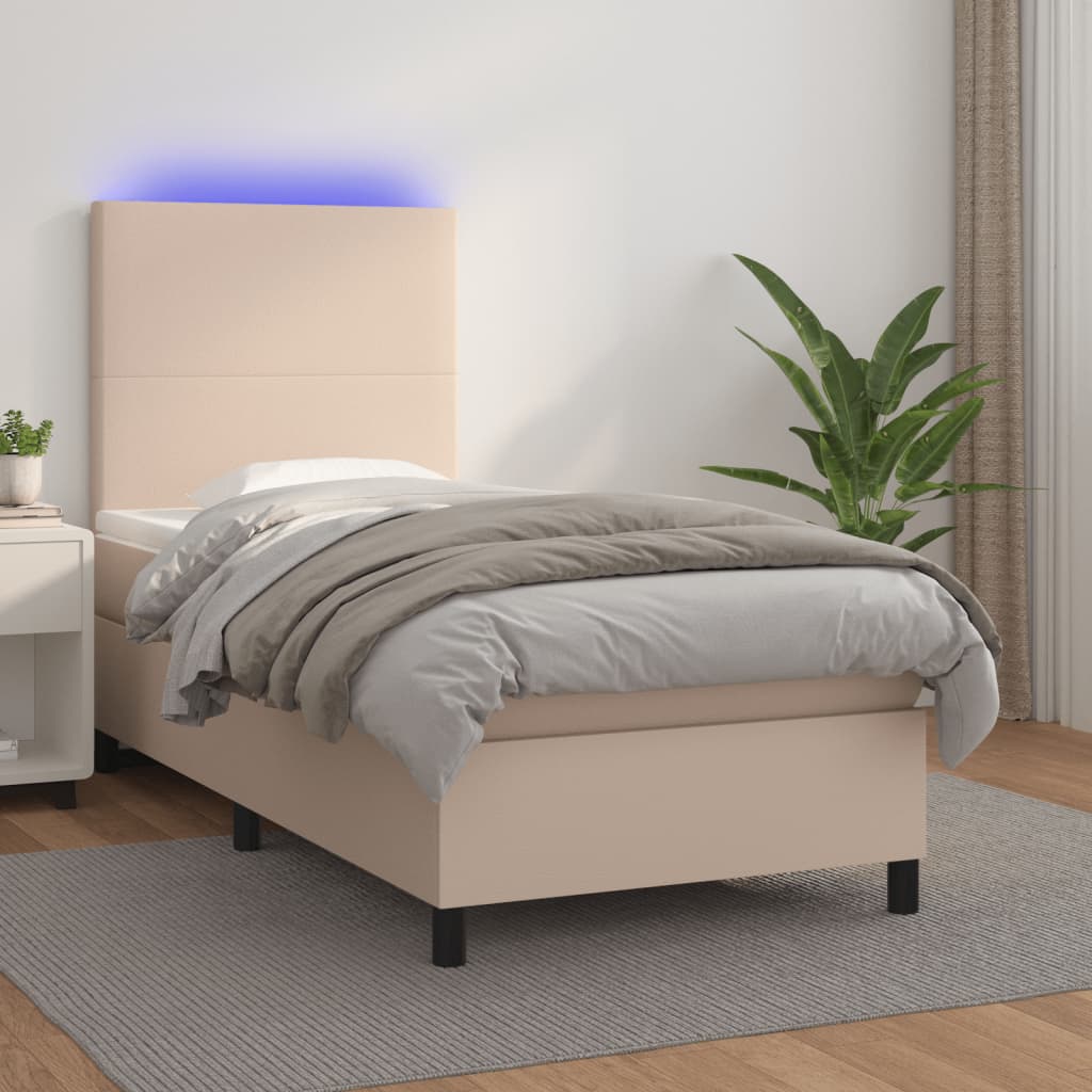 Boxspring Met Matras En Led Kunstleer