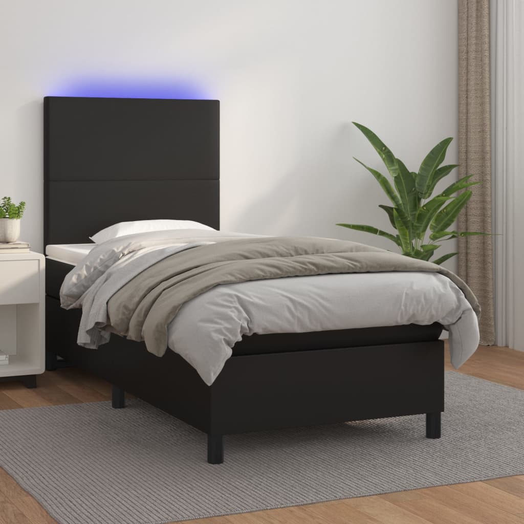 Boxspring Met Matras En Led Kunstleer