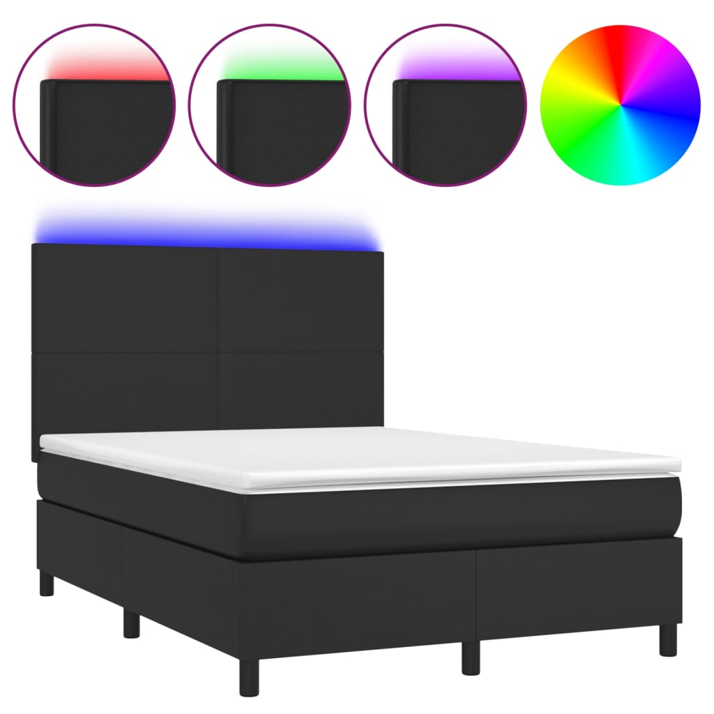 Boxspring Met Matras En Led Kunstleer