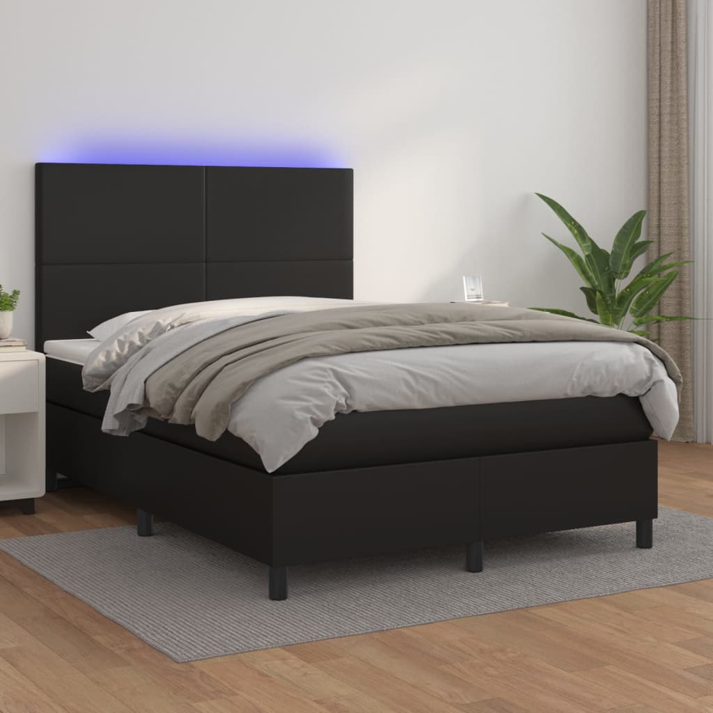 Boxspring Met Matras En Led Kunstleer