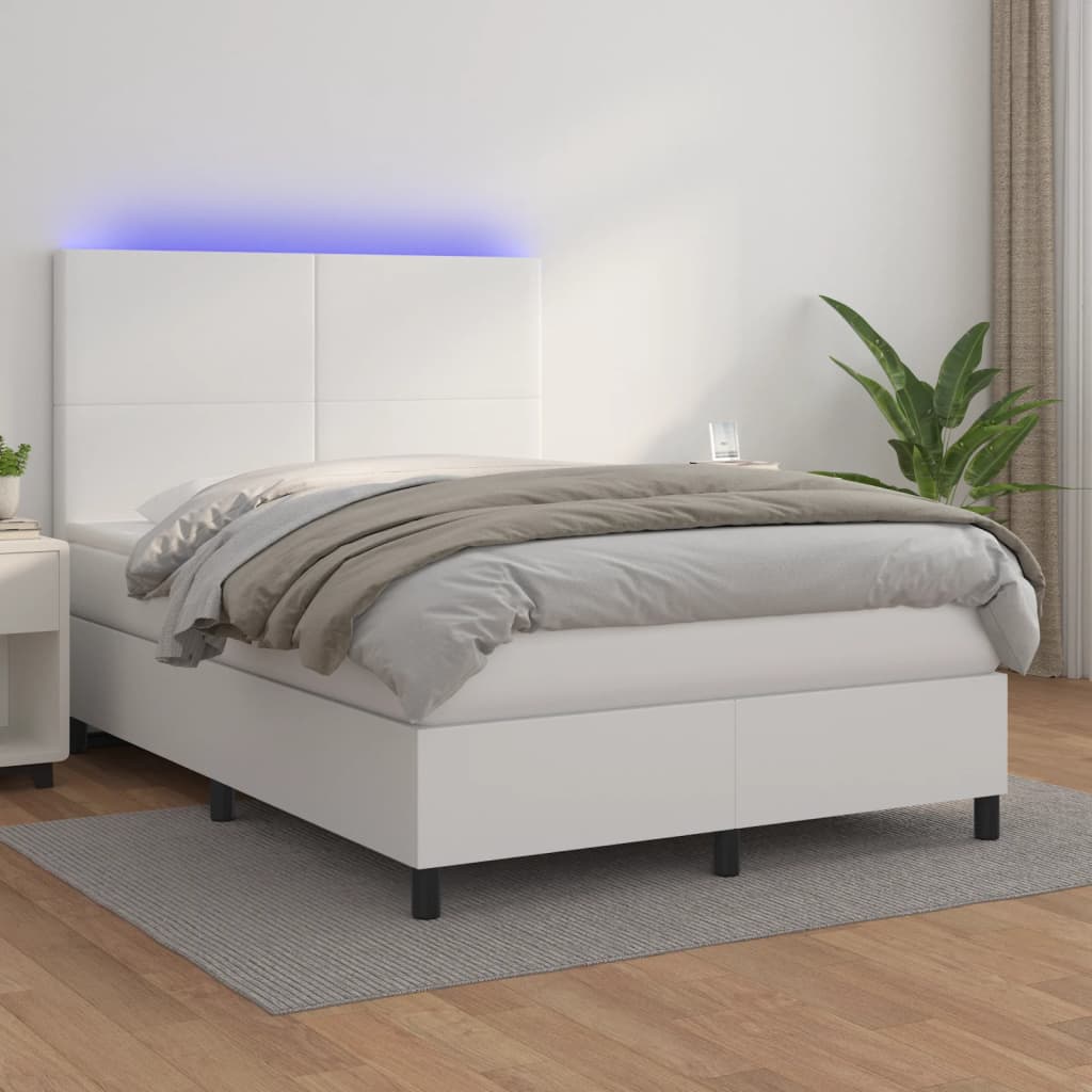 Boxspring Met Matras En Led Kunstleer