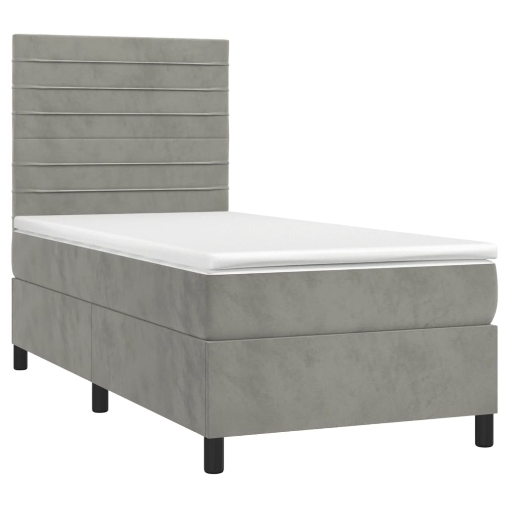 Boxspring Met Matras En Led Fluweel