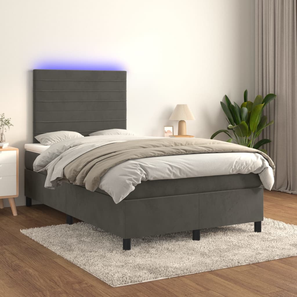 Boxspring Met Matras En Led Fluweel