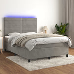 Boxspring Met Matras En Led Fluweel