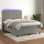 Boxspring Met Matras En Led Fluweel