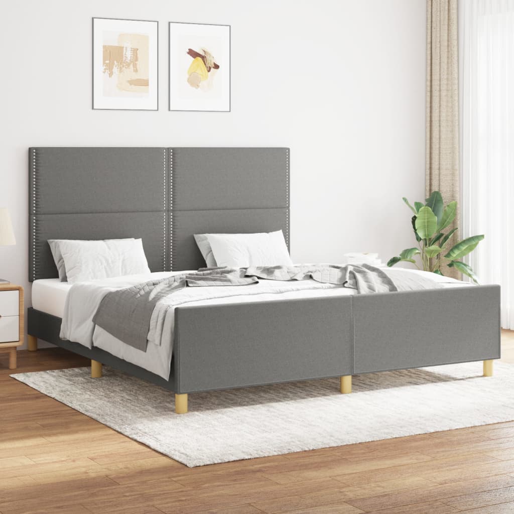 Bedframe Zonder Matras Stof Kleurig