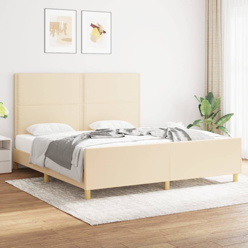 Bedframe Zonder Matras Stof Kleurig