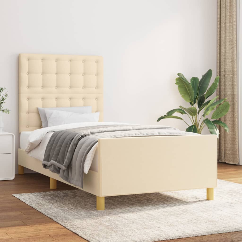 Bedframe Met Hoofdbord Stof