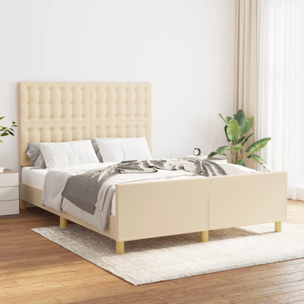 Bedframe Met Hoofdbord Stof