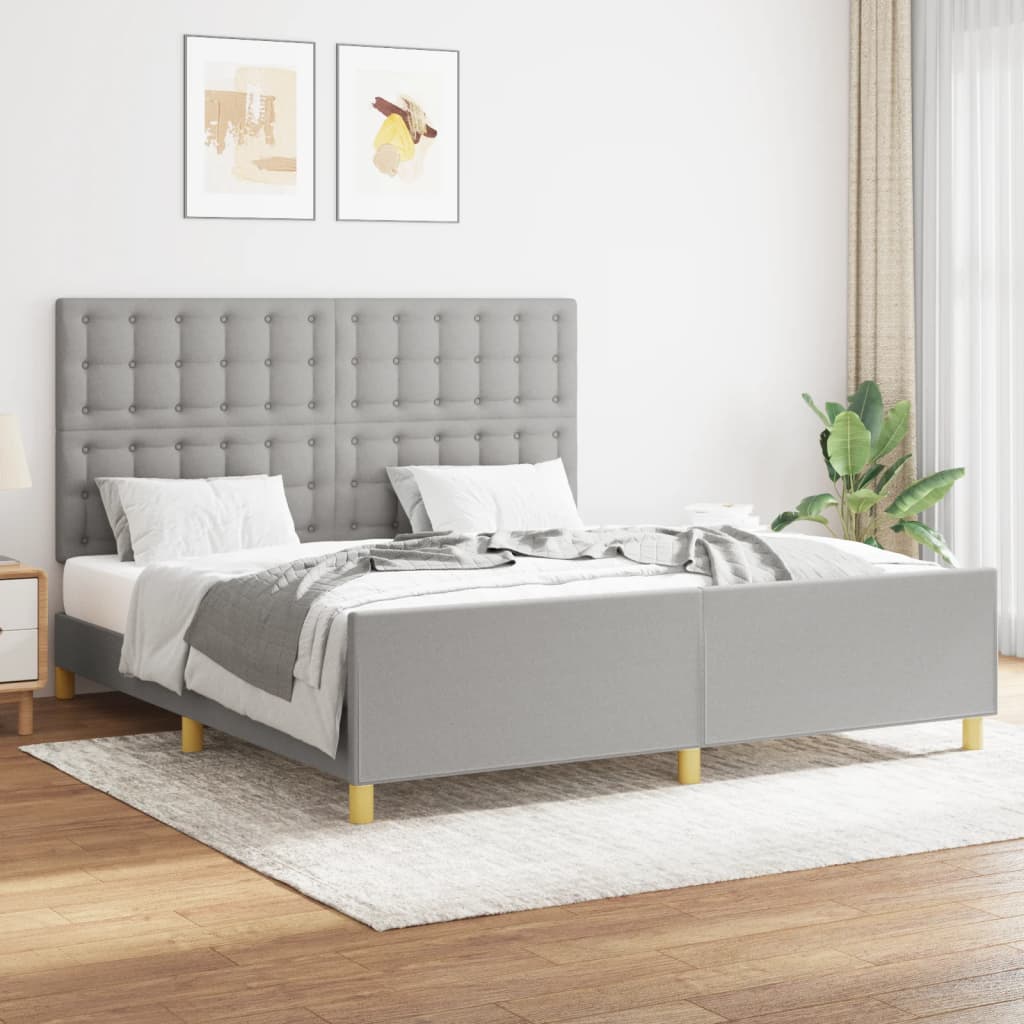 Bedframe Met Hoofdbord Stof