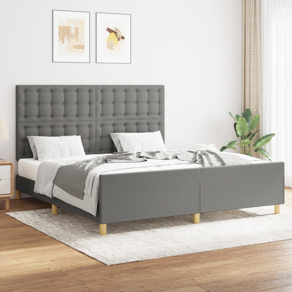 Bedframe Met Hoofdbord Stof