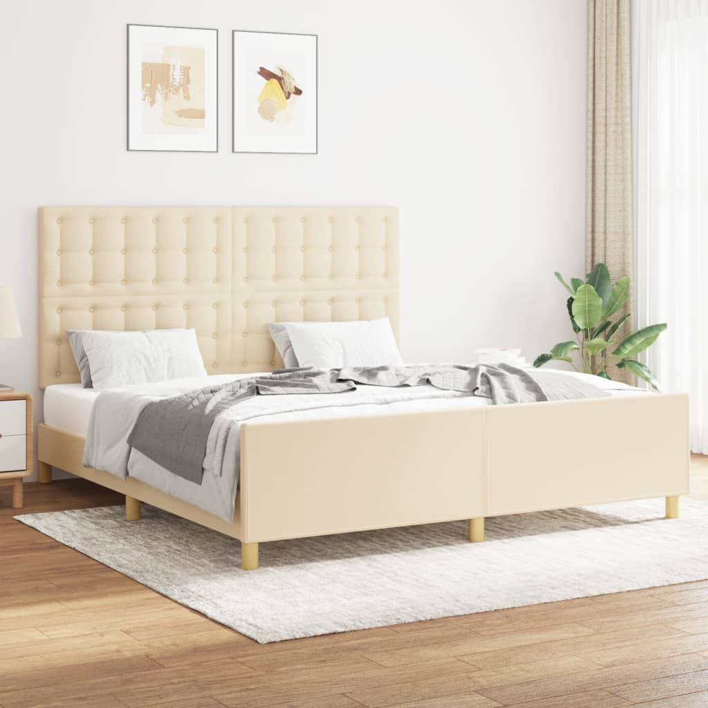 Bedframe Met Hoofdbord Stof