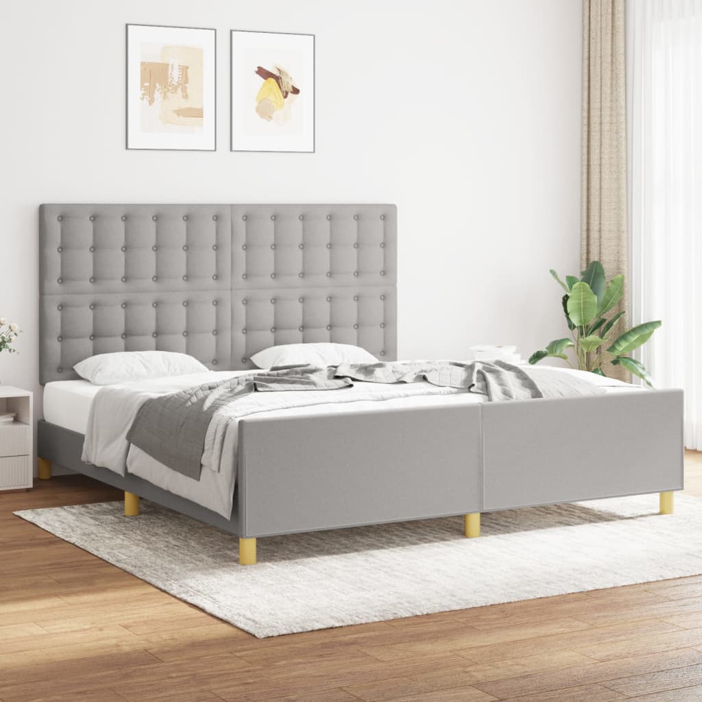 Bedframe Met Hoofdbord Stof