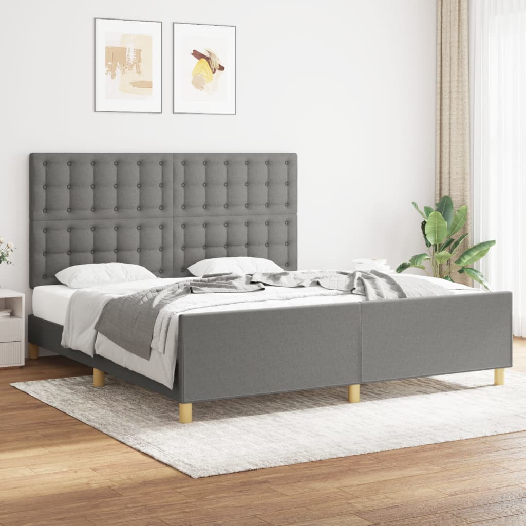 Bedframe Met Hoofdbord Stof