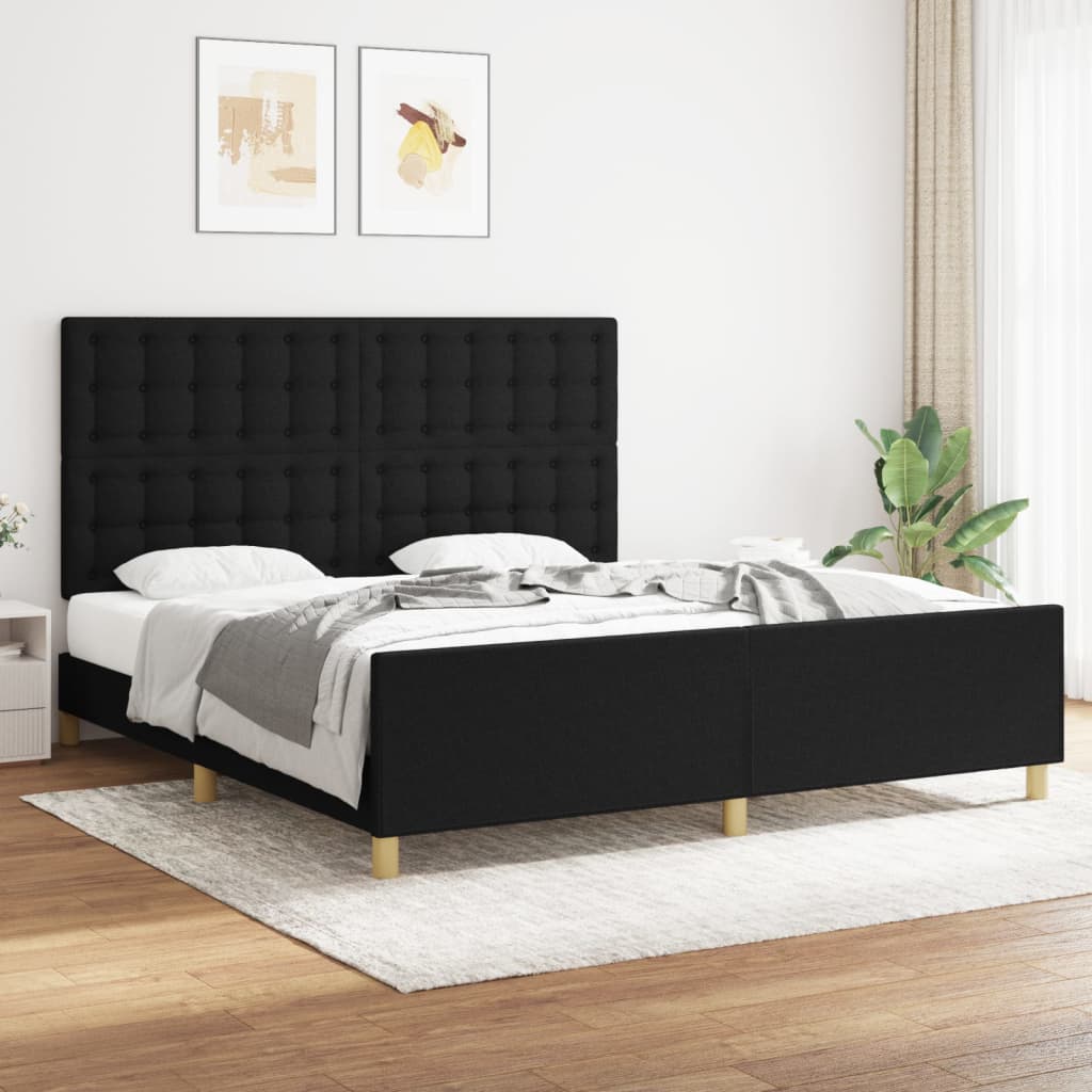 Bedframe Met Hoofdbord Stof