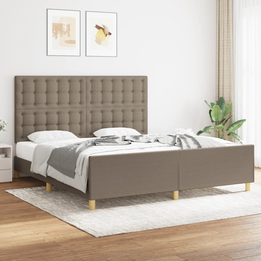 Bedframe Met Hoofdbord Stof