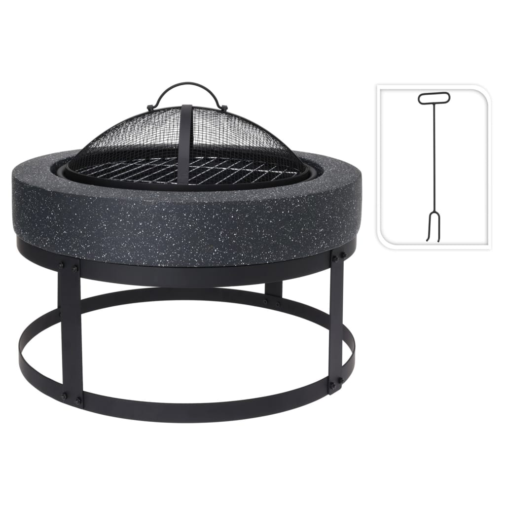 Progarden Vuurschaal Met Grill Rond 50,5X50,5X37 Cm Zwart