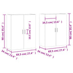 Hangkasten 69,5X34X90 Cm Eikenkleurig