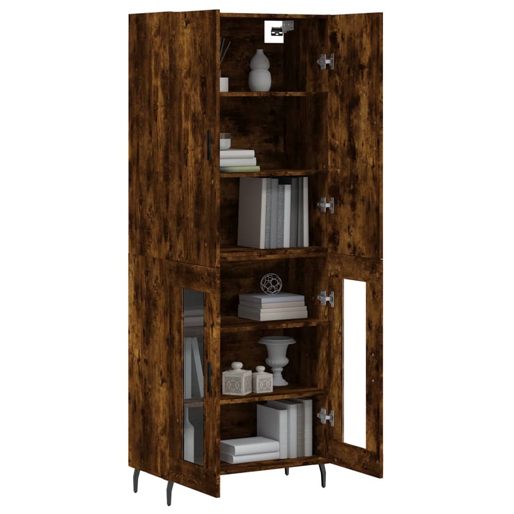 Hoge Kast 69,5X34X180 Cm Bewerkt Hout Kleurig