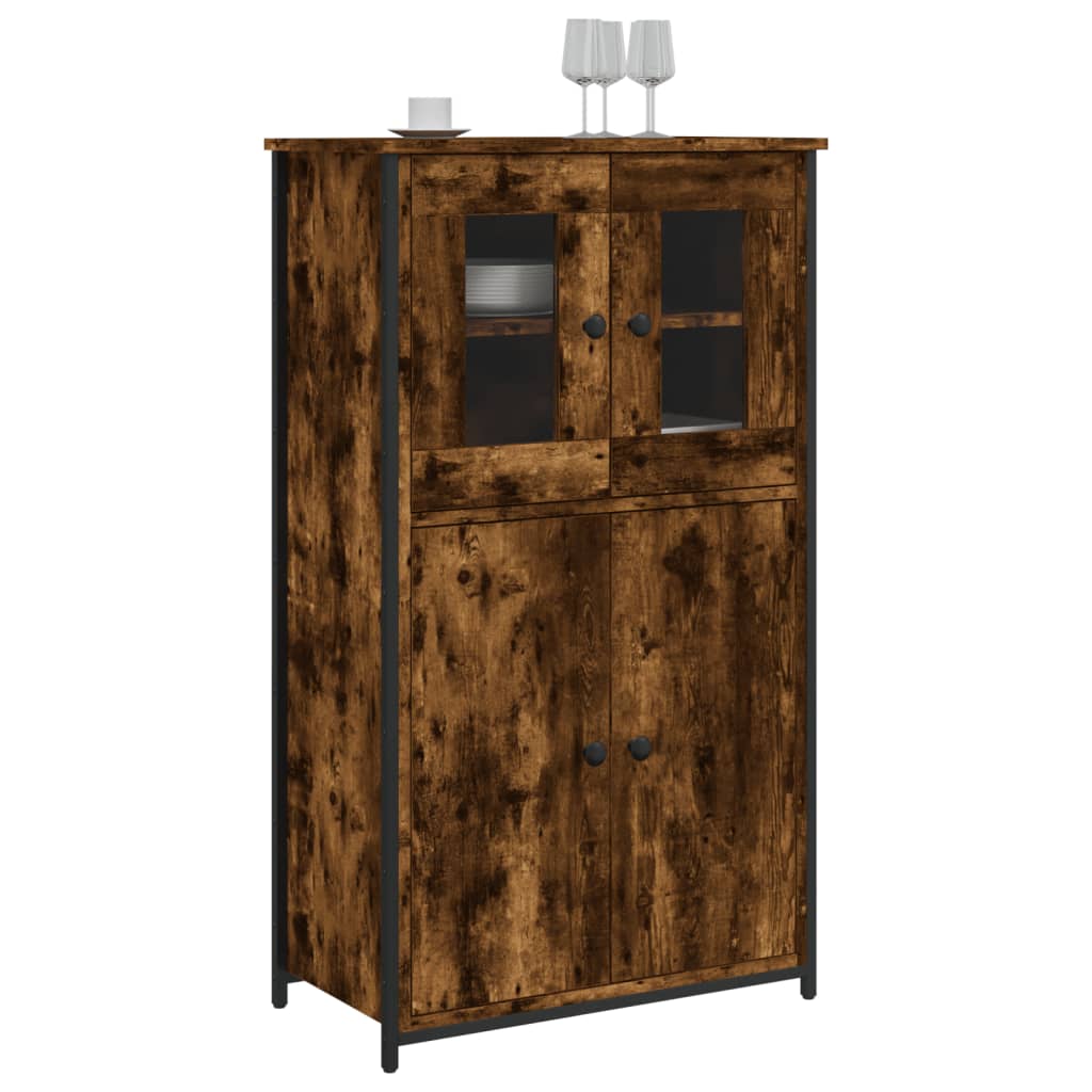 Hoge Kast 62X32X106,5 Cm Bewerkt Hout Kleurig