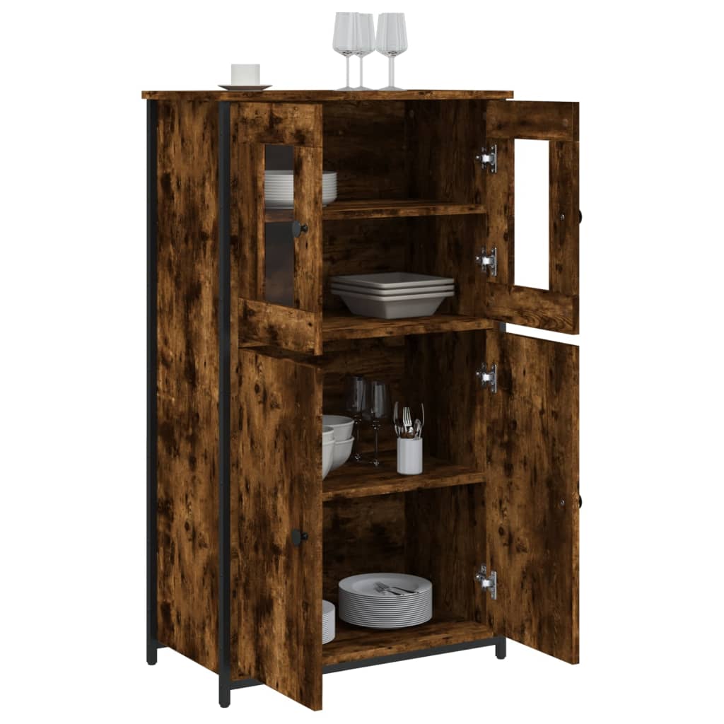 Hoge Kast 62X32X106,5 Cm Bewerkt Hout Kleurig