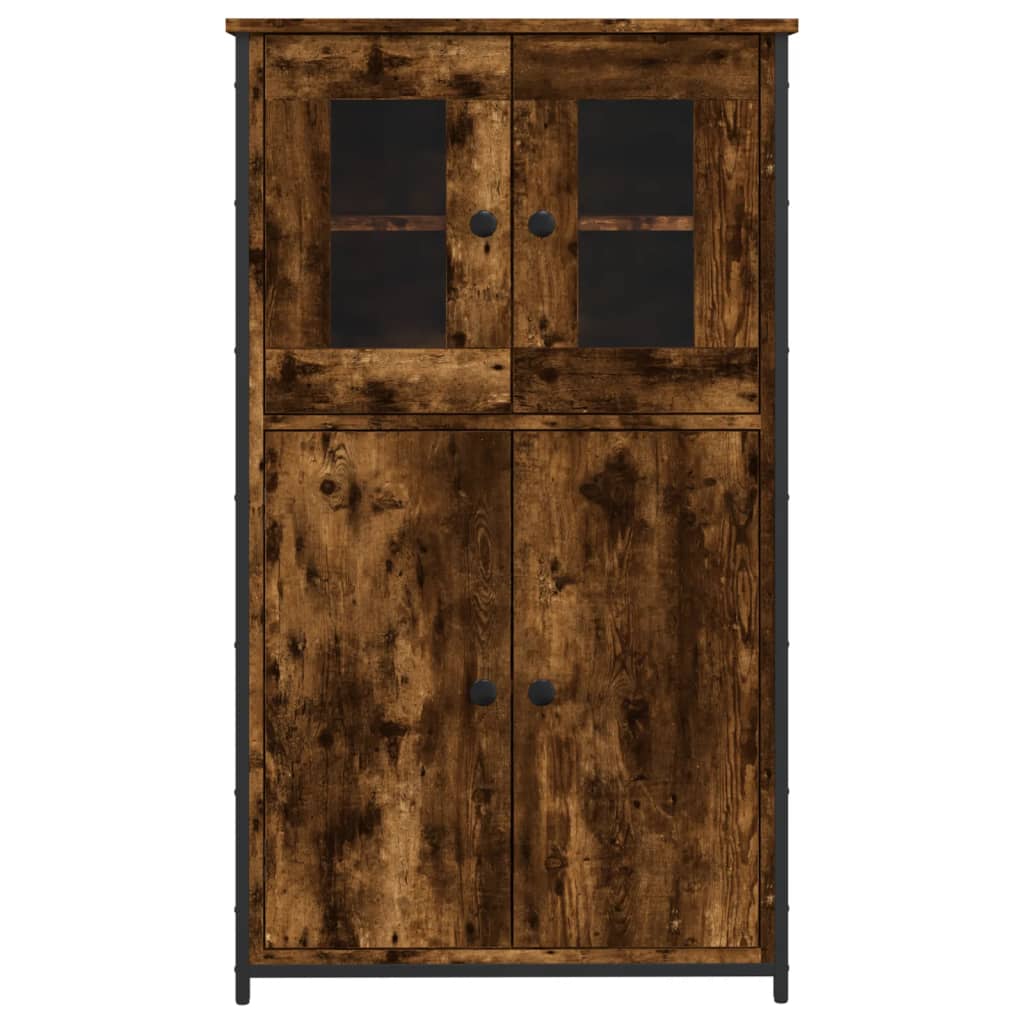 Hoge Kast 62X32X106,5 Cm Bewerkt Hout Kleurig