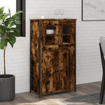 Hoge Kast 62X32X106,5 Cm Bewerkt Hout Kleurig