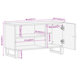 Tv-Meubel 80X31,5X46 Cm Massief Mangohout Bruin En Zwart