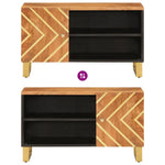 Tv-Meubel 80X31,5X46 Cm Massief Mangohout Bruin En Zwart