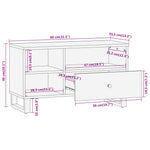 Tv-Meubel 80X33,5X46 Cm Massief Mangohout Bruin En Zwart