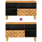 Tv-Meubel 80X33,5X46 Cm Massief Mangohout Bruin En Zwart