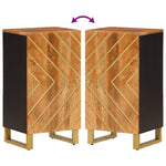 Dressoir 40X33,5X75 Cm Massief Mangohout Bruin En Zwart
