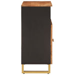Dressoir 60X33,5X75 Cm Massief Mangohout Bruin En Zwart