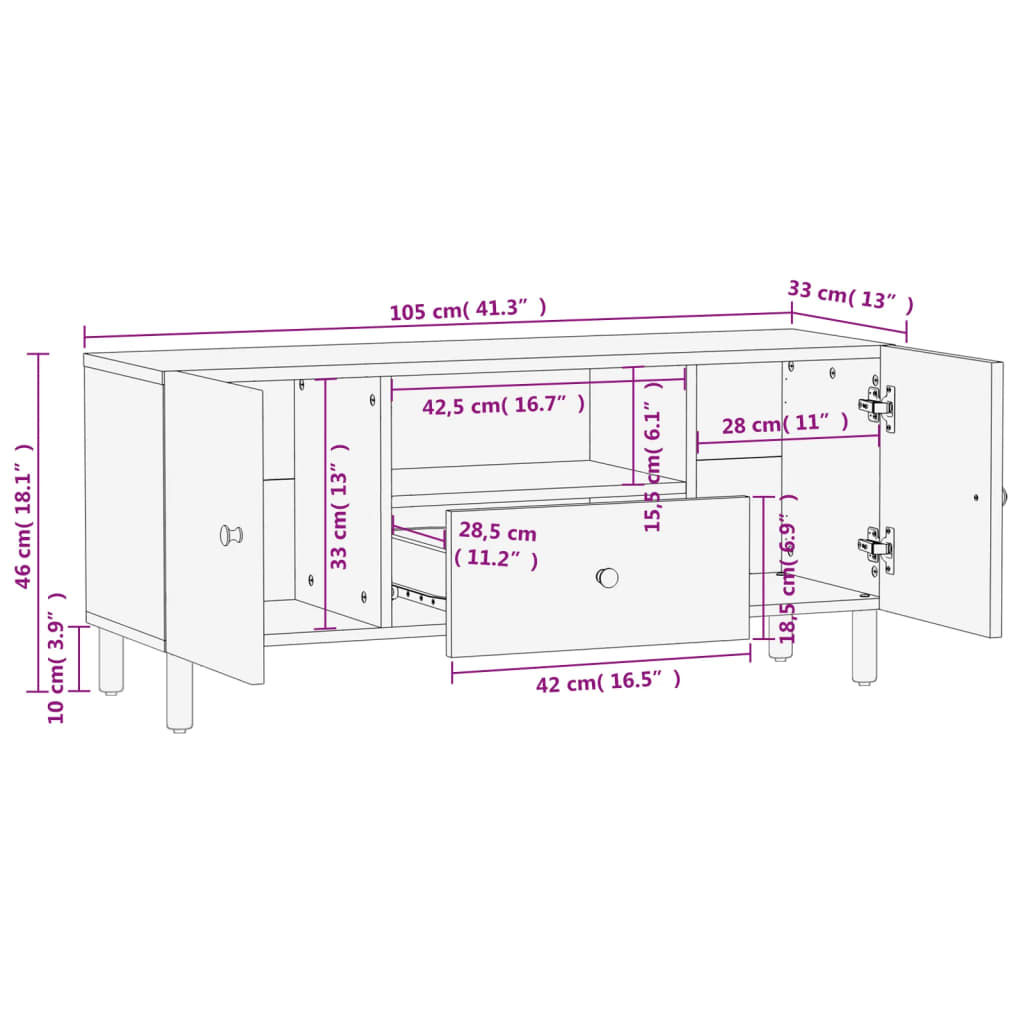 Tv-Meubel 105X33X46 Cm