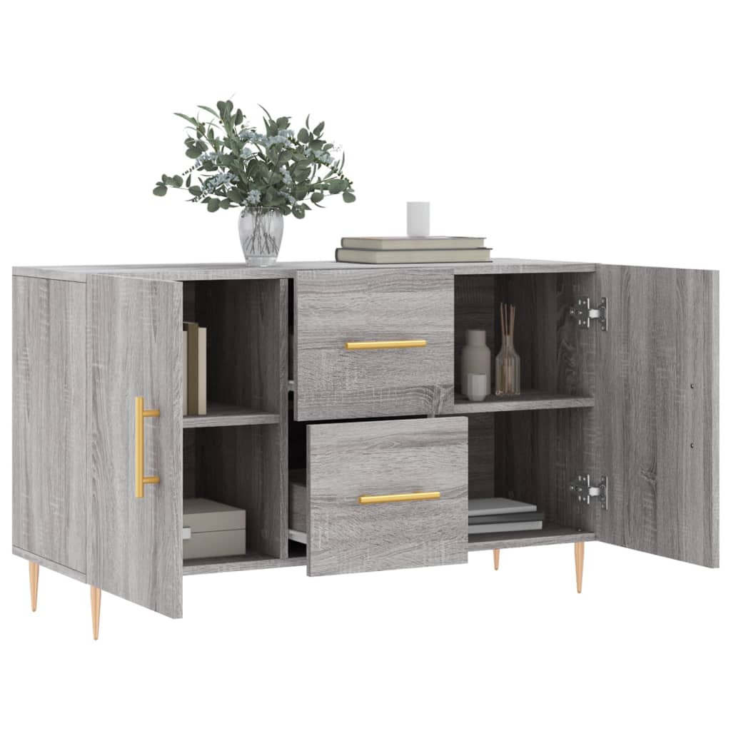 Dressoir 100X36X60 Cm Bewerkt Hout Eikenkleurig