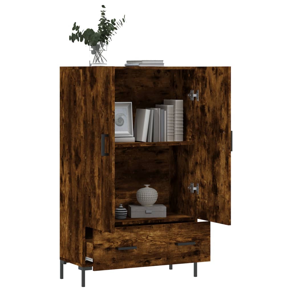 Hoge Kast 69,5X31X115 Cm Bewerkt Hout Kleurig